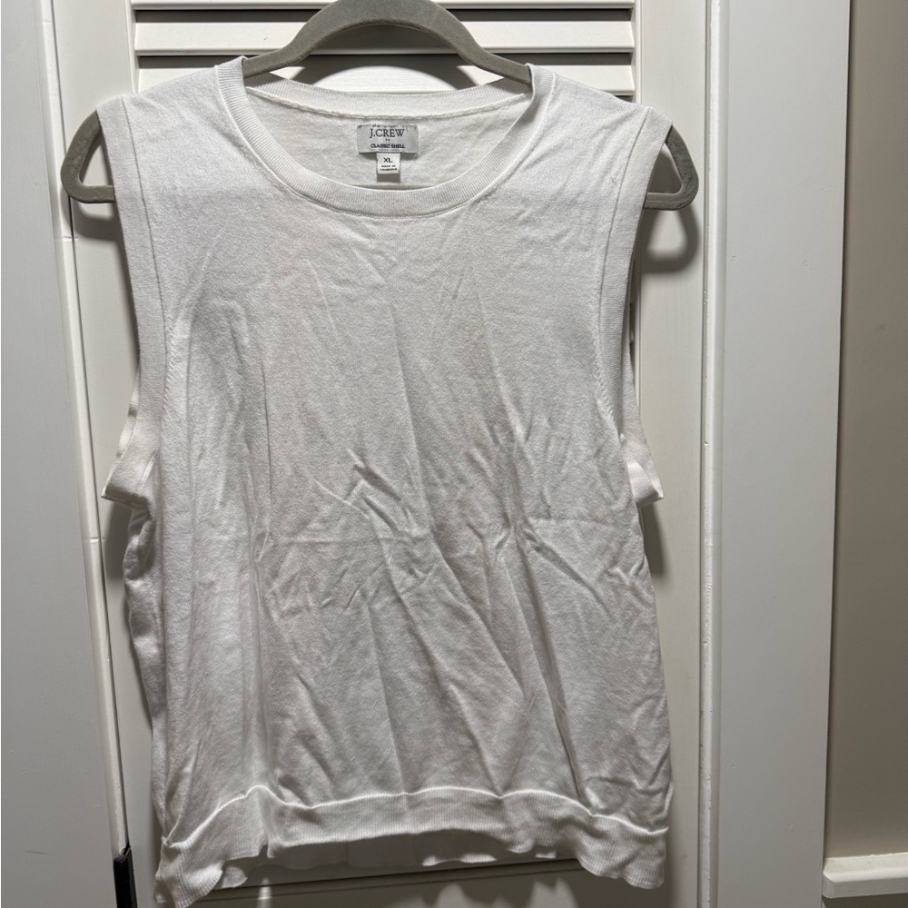 J. Crew White Sleeveless Muscle Tee